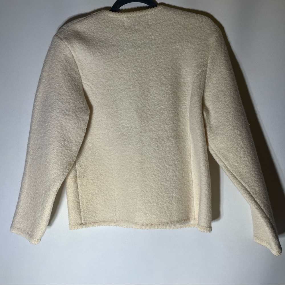 Tally Ho Cream Teddy Jacket Cropped Boxy Silhouette - Picture 4 of 5